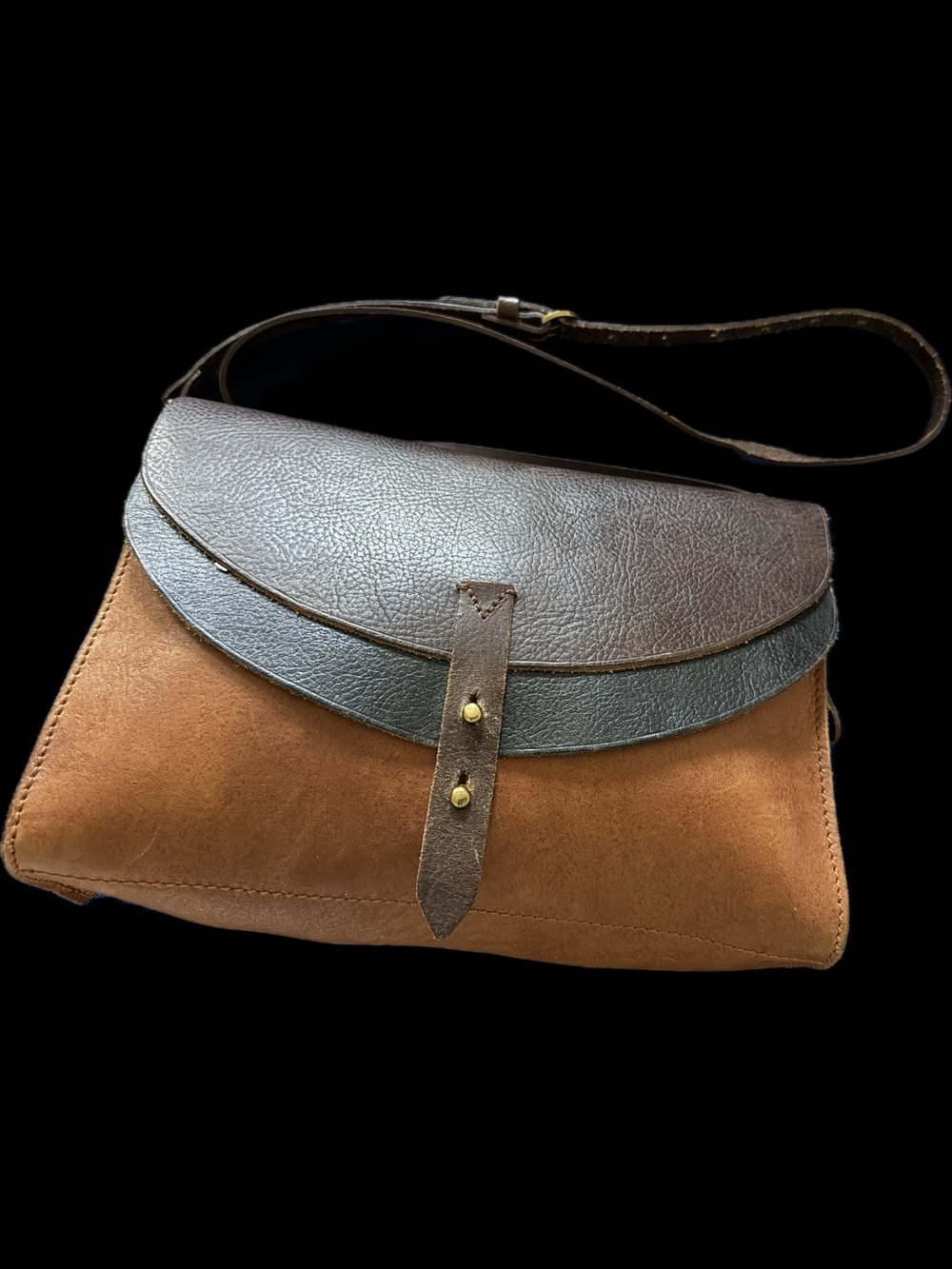 Vintage Madewell Tri-Toned Leather Shoulder Bag
